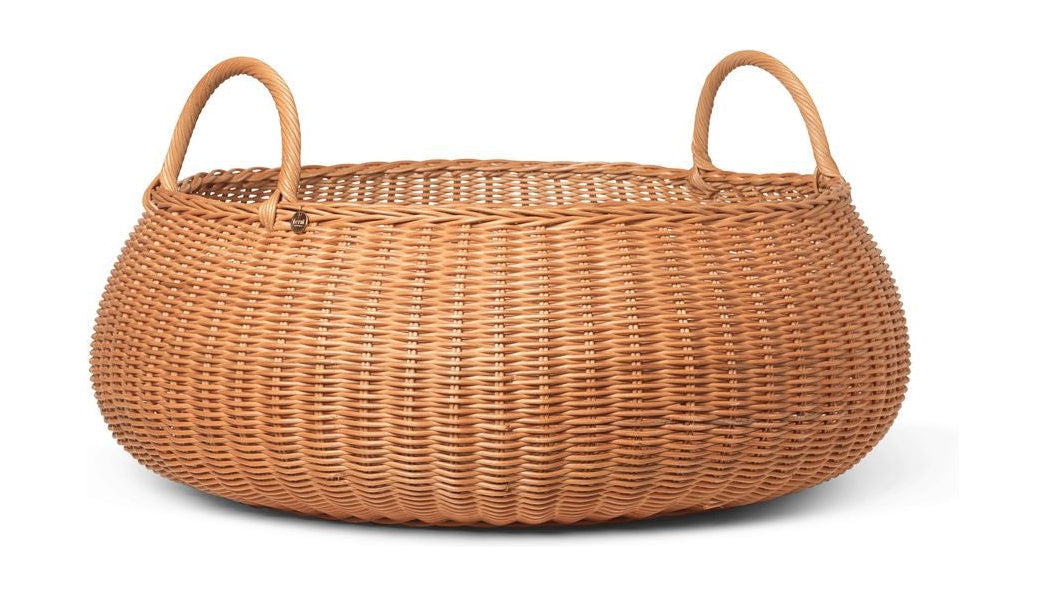 Ferm Living Braided Rattan Basket niski, naturalny