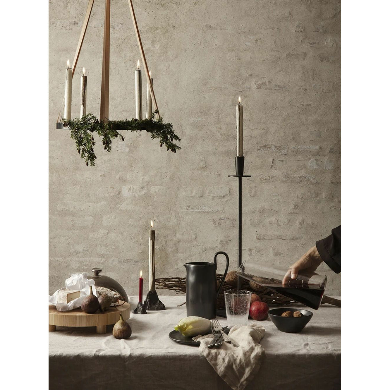 Ferm Living Hoy Candlestick, czarny