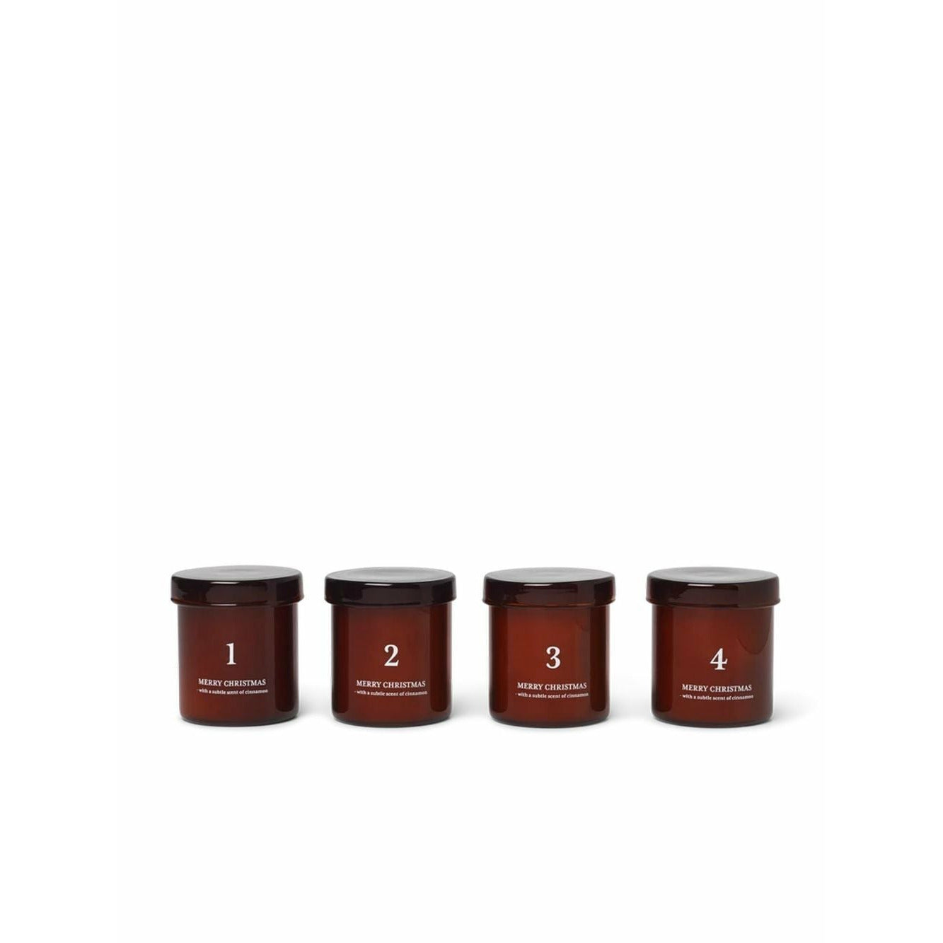 Ferm Living Pached Advent Candles Candles 4, czerwony/brązowy