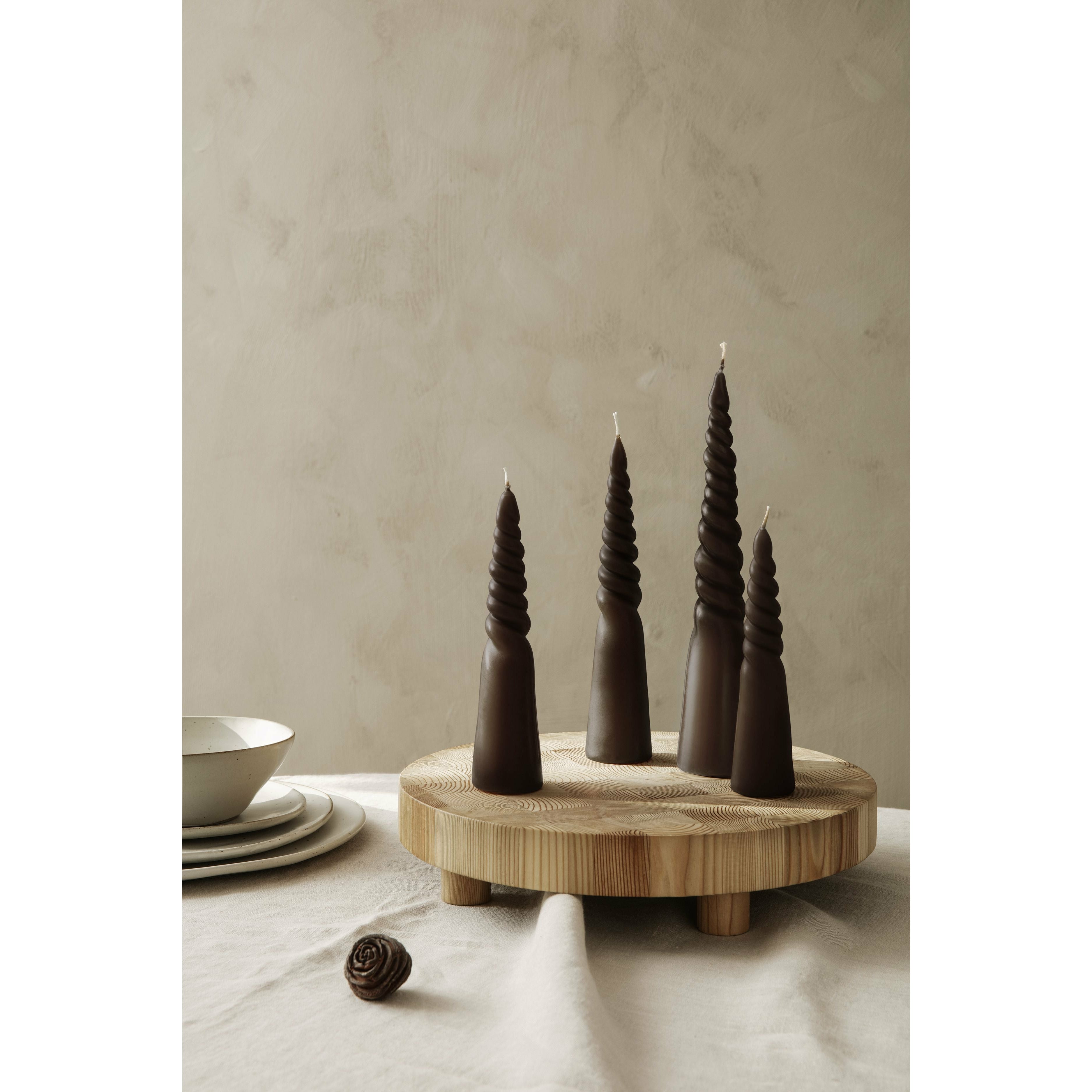Ferm Living Twisted Candles Set Of 4, Brown