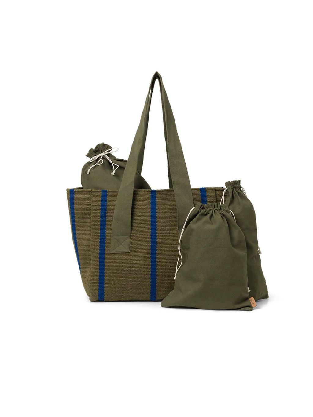 Ferm Living Yard Picnic Bag, Olive/Light Blue