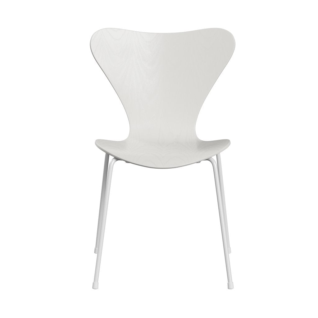 Fritz Hansen 3107 Chair Unupholstered, White/Dyed Ash White