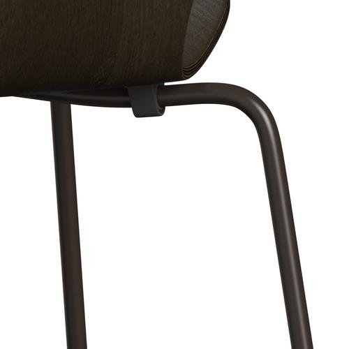 Fritz Hansen 3107 Chair Unupholstered, Brown Bronze/Dark Stained Oak