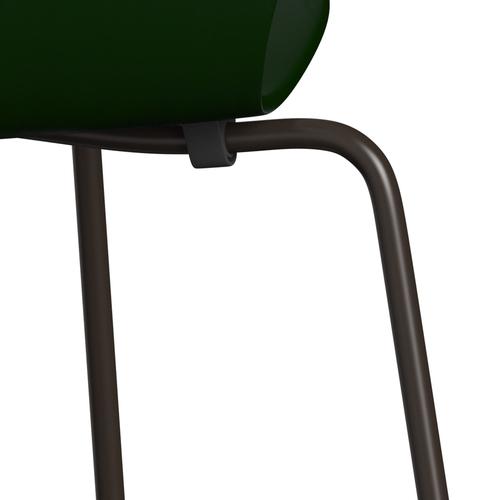 Fritz Hansen 3107 Chair Unupholstered, Brown Bronze/Dyed Ash Evergreen