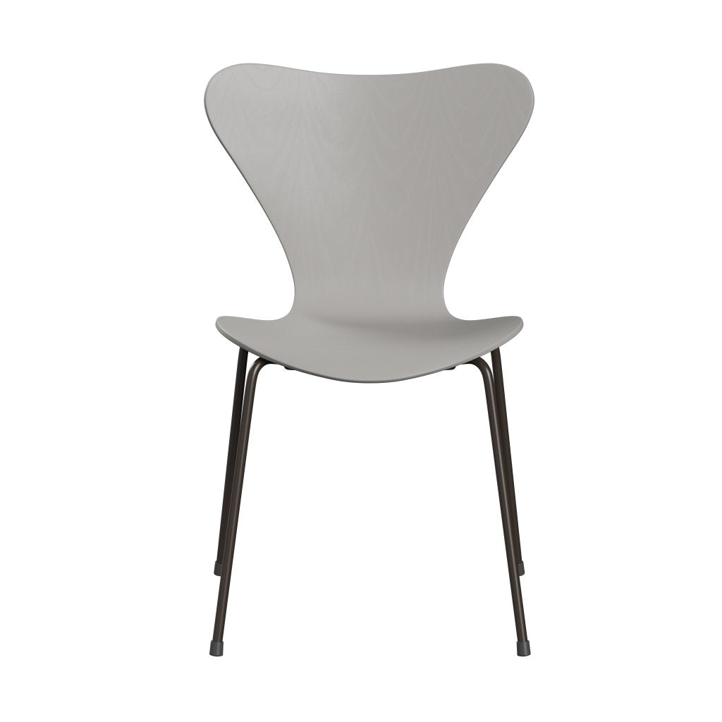 Fritz Hansen 3107 Chair Unupholstered, Brown Bronze/Dyed Ash Nine Grey