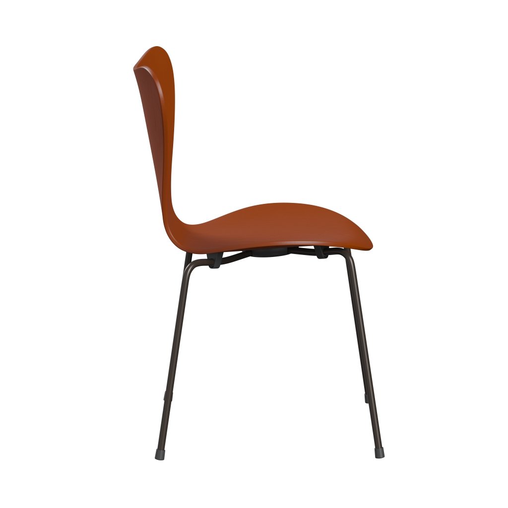 Fritz Hansen 3107 Krzesło niezapicerowane, brązowy brąz/barwiony popiół Paradise Orange