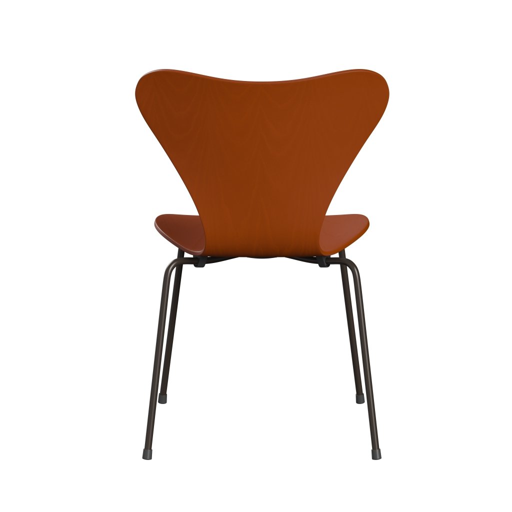 Fritz Hansen 3107 Krzesło niezapicerowane, brązowy brąz/barwiony popiół Paradise Orange