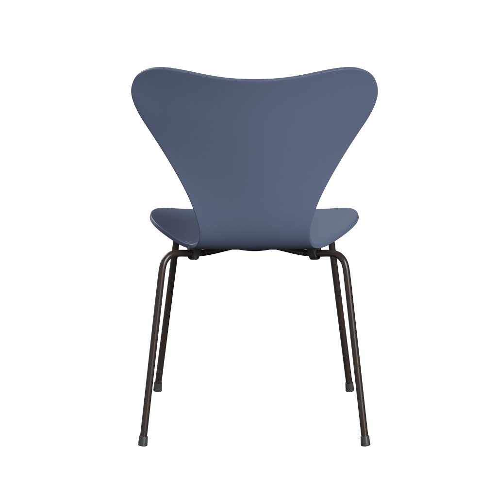 Fritz Hansen 3107 Chair Unupholstered, Brown Bronze/Lacquered Dusk Blue