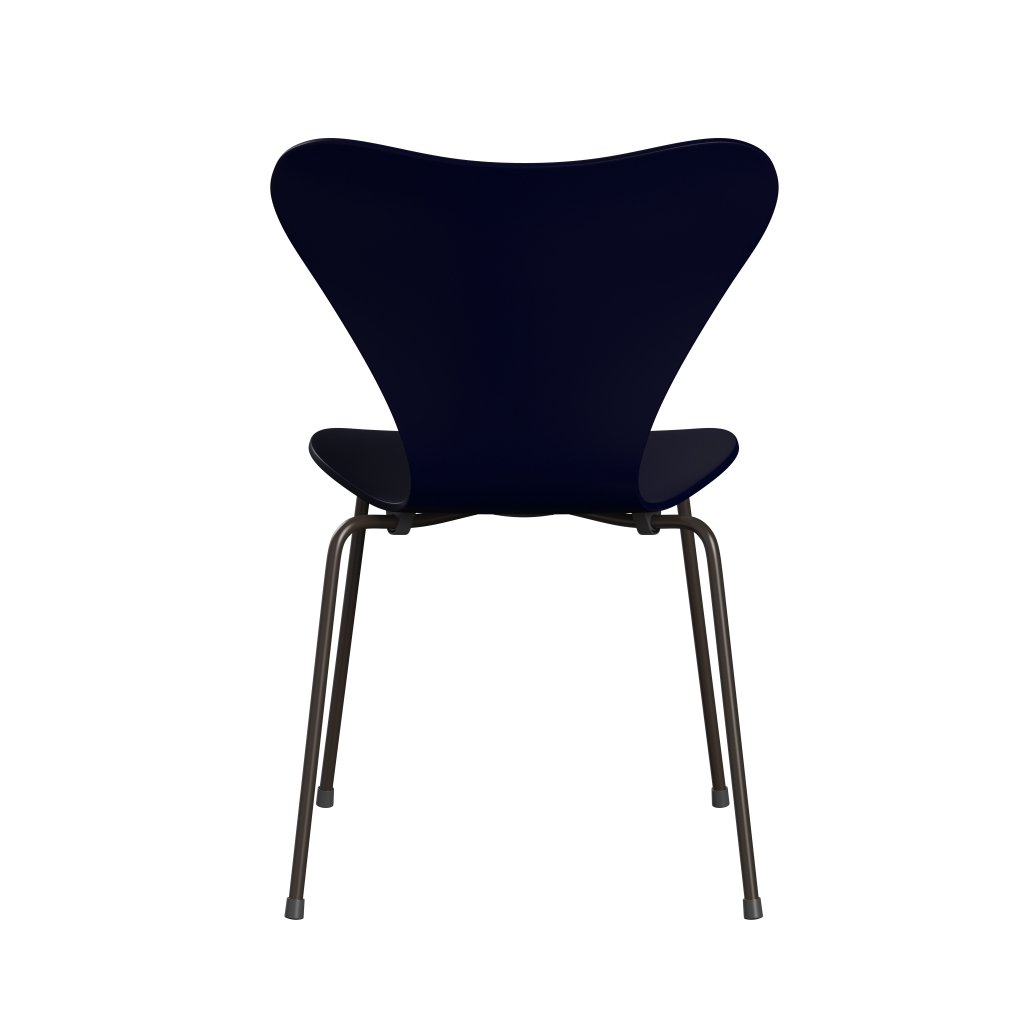 Fritz Hansen 3107 Chair Unupholstered, Brown Bronze/Lacquered Midnight Blue