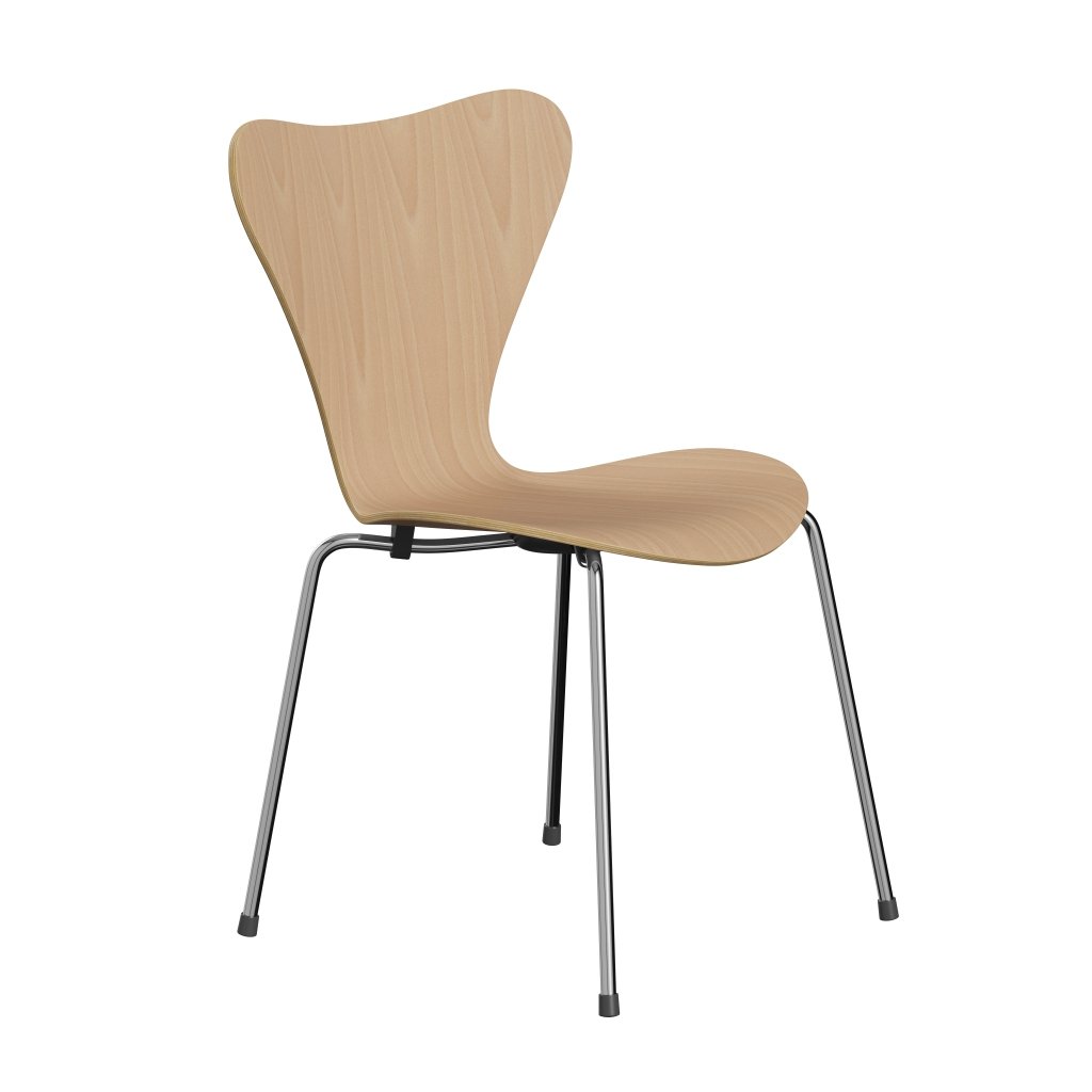 FRITZ HANSEN 3107 Krzesło niezapicerowane, Chrome/Beech Natural