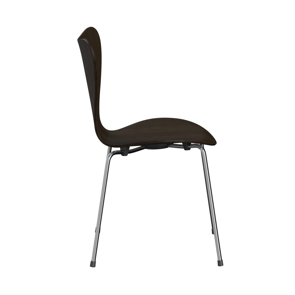 Fritz Hansen 3107 Chair Unupholstered, Chrome/Dark Stained Oak