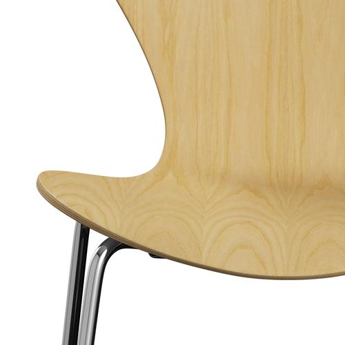 Fritz Hansen 3107 Krzesło niezapicerowane, Chrome/Ash Natural Natural