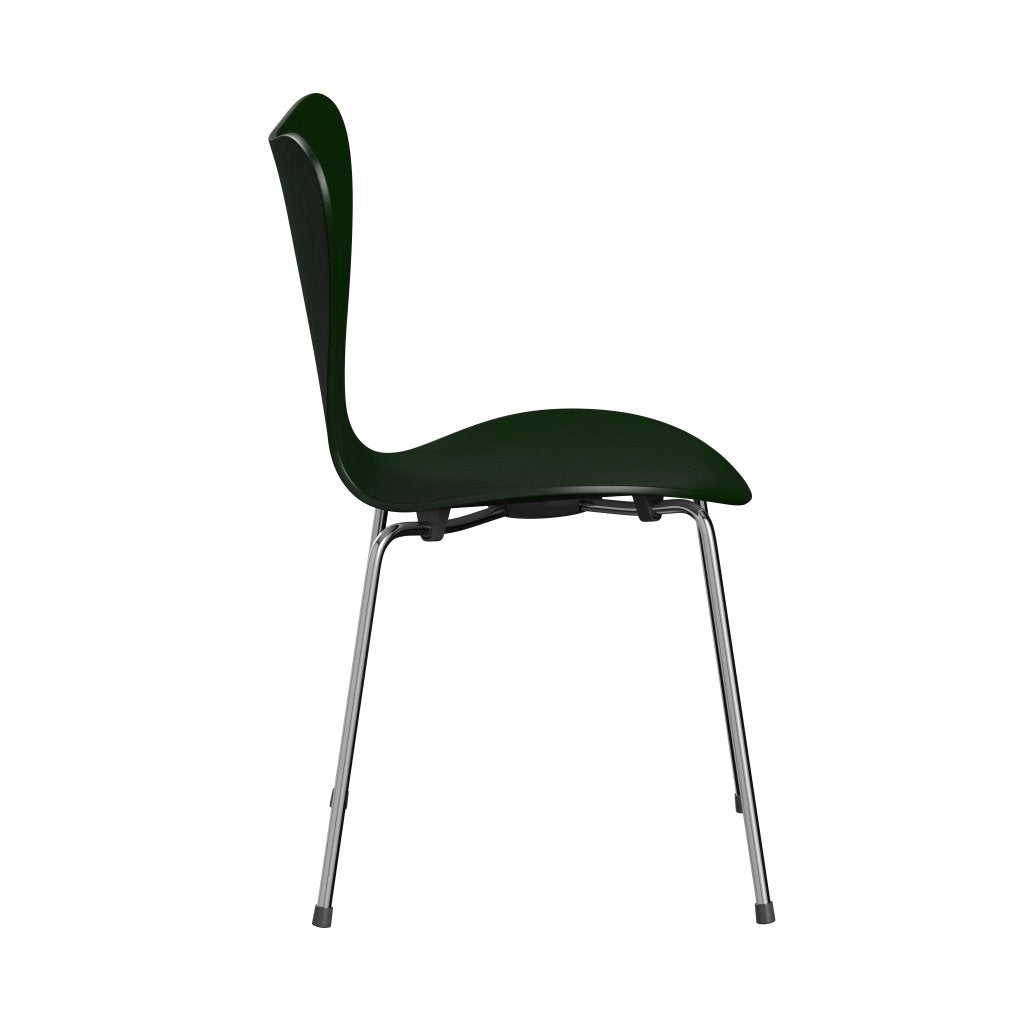 Fritz Hansen 3107 Krzesło bezzapisowe, Chrome/Dyed Ash Evergreen