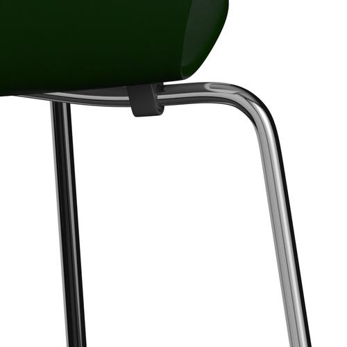 Fritz Hansen 3107 Krzesło bezzapisowe, Chrome/Dyed Ash Evergreen