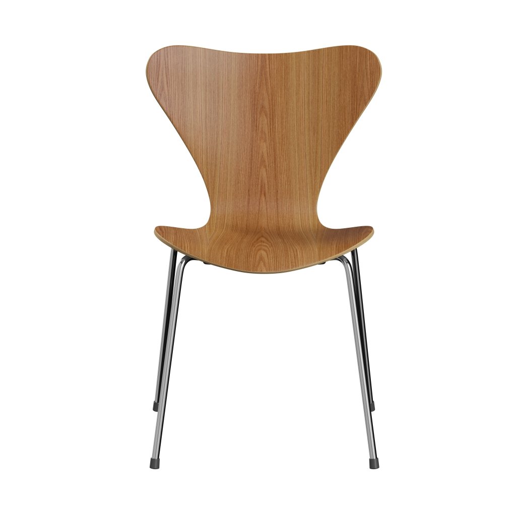 FRITZ HANSEN 3107 Krzesło niezapicerowane, okleina Chrome/Elm Natural