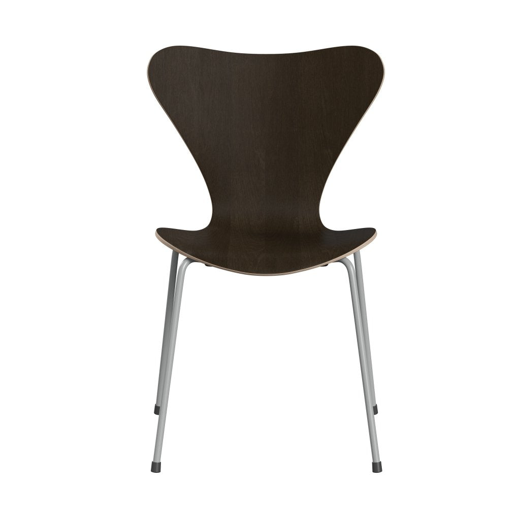 Fritz Hansen 3107 Chair Unupholstered, Nine Grey/Dark Stained Oak Veneer Natural