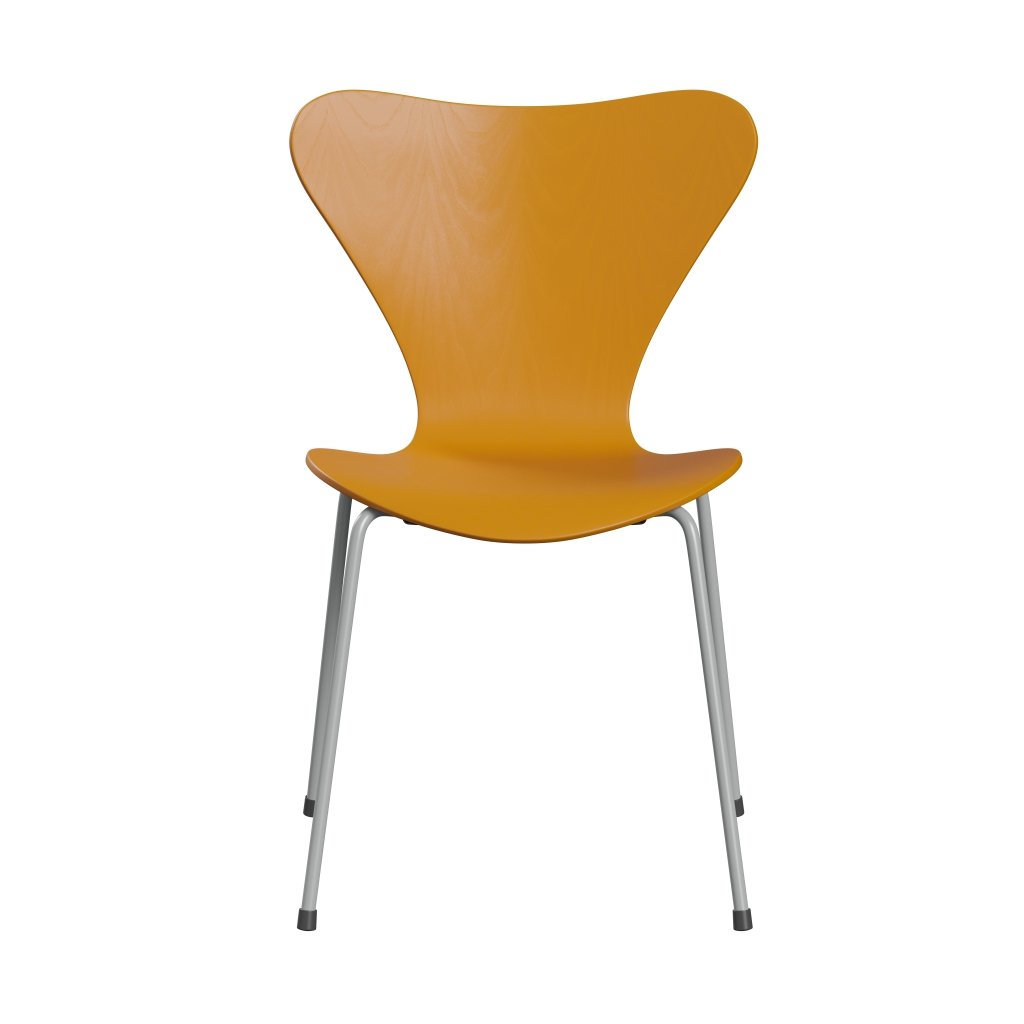 Fritz Hansen 3107 Chair Unupholstered, Nine Grey/Dyed Ash Burnt Yellow