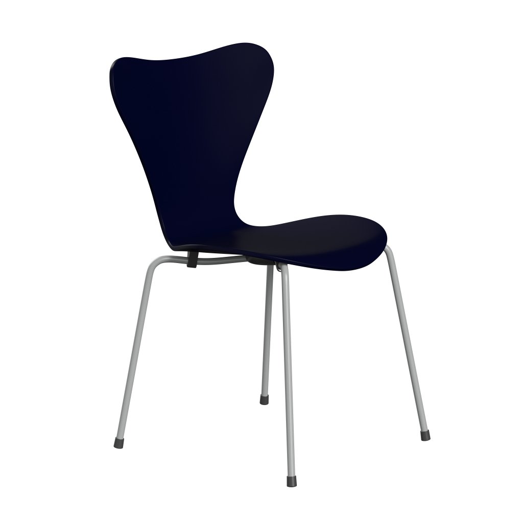 Fritz Hansen 3107 Krzesło bezzapisowe, dziewięć szary/lakierowany Midnight Blue