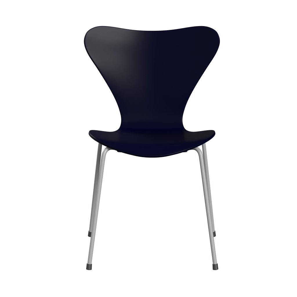 Fritz Hansen 3107 Krzesło bezzapisowe, dziewięć szary/lakierowany Midnight Blue