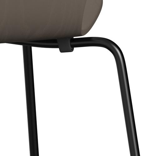 Fritz Hansen 3107 Chair Unupholstered, Black/Colored Ash Deep Clay