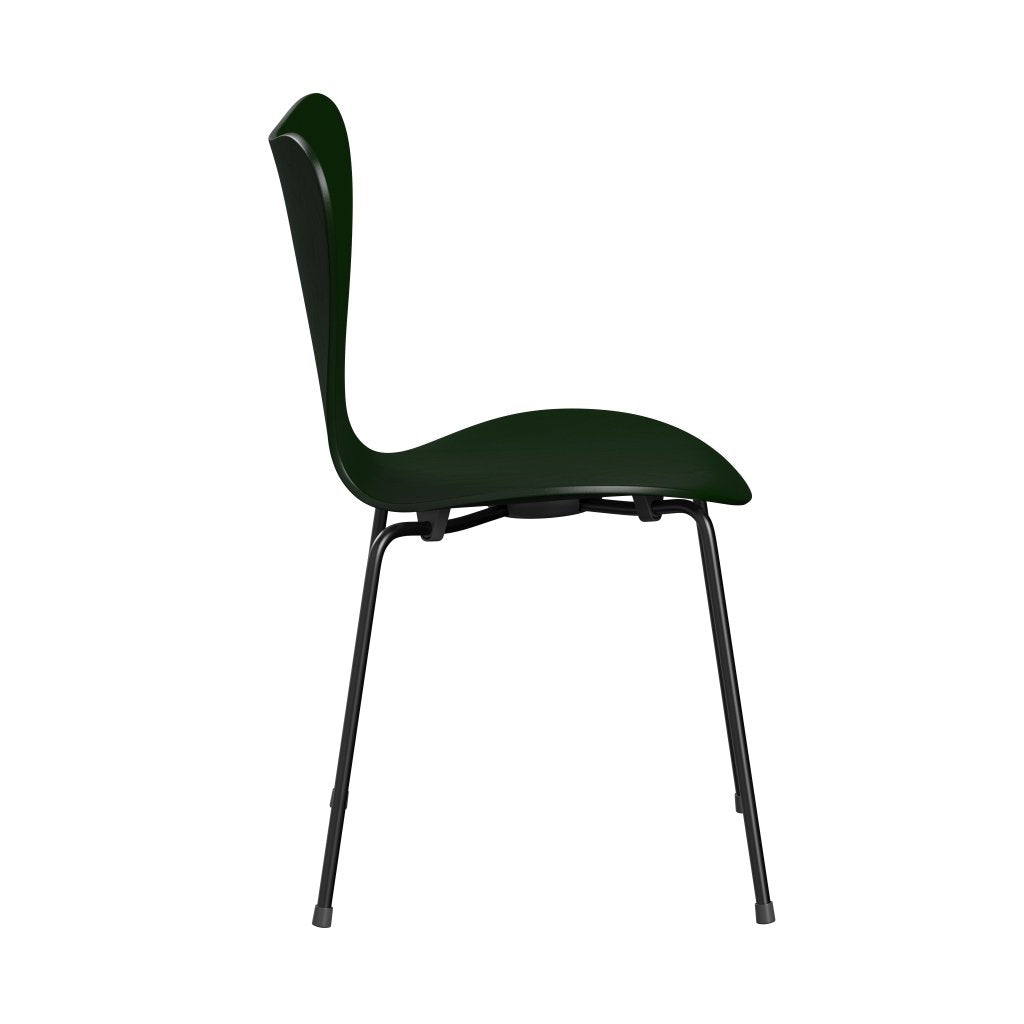 Fritz Hansen 3107 Chair Unupholstered, Black/Dyed Ash Evergreen