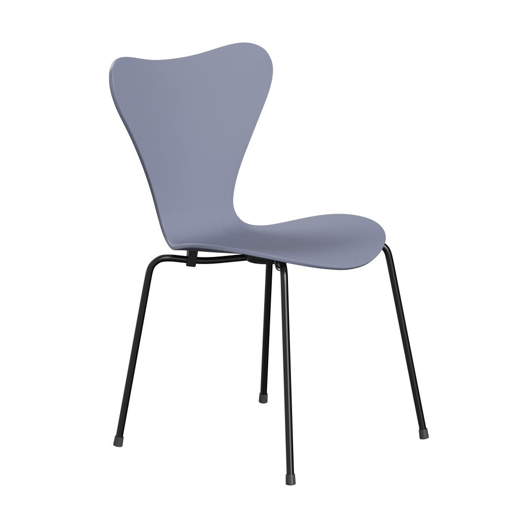 Fritz Hansen 3107 Chair Unupholstered, Black/Dyed Ash Lavender Blue