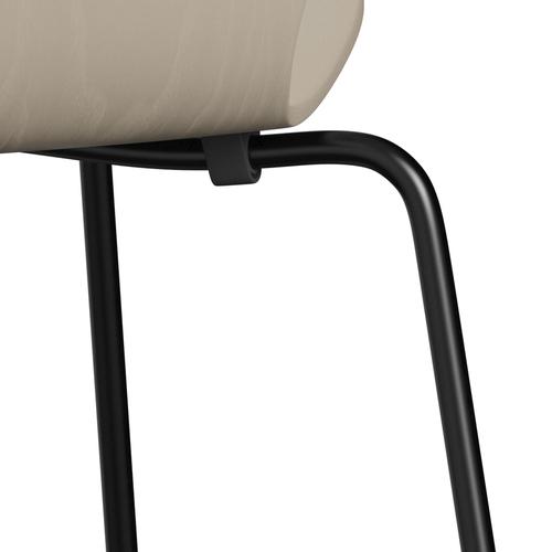 Fritz Hansen 3107 Chair Unupholstered, Black/Dyed Ash Light Beige