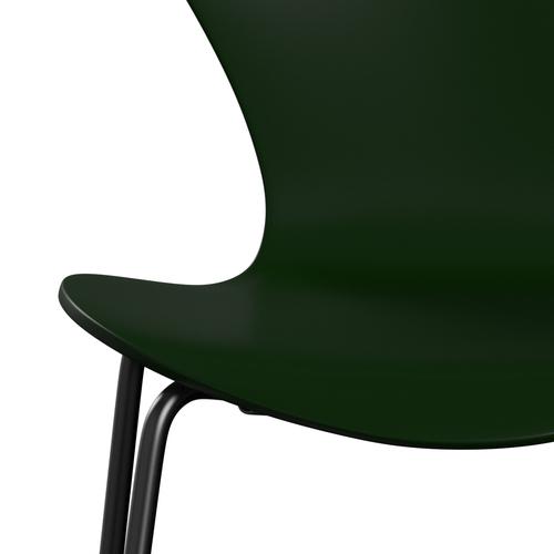 Fritz Hansen 3107 Chair Unupholstered, Black/Lacquered Evergreen