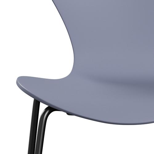 Fritz Hansen 3107 Chair Unupholstered, Black/Lacquered Lavender Blue