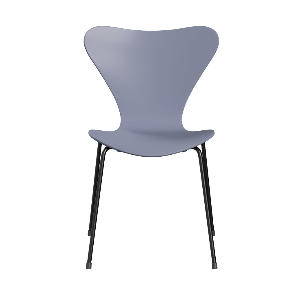 Fritz Hansen 3107 Chair Unupholstered, Black/Lacquered Lavender Blue