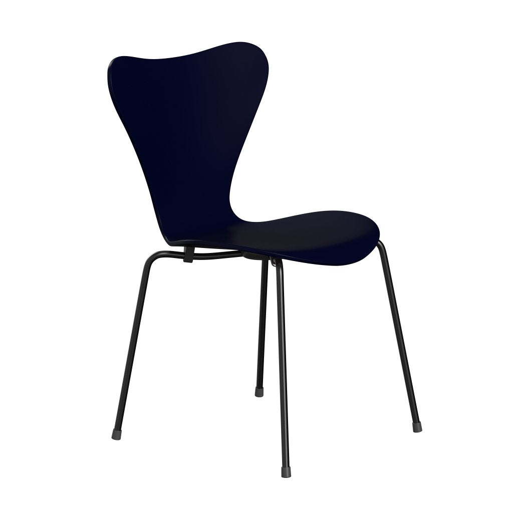 Fritz Hansen 3107 Krzesło Niezapicerowane, czarne/lakierowane Midnight Blue