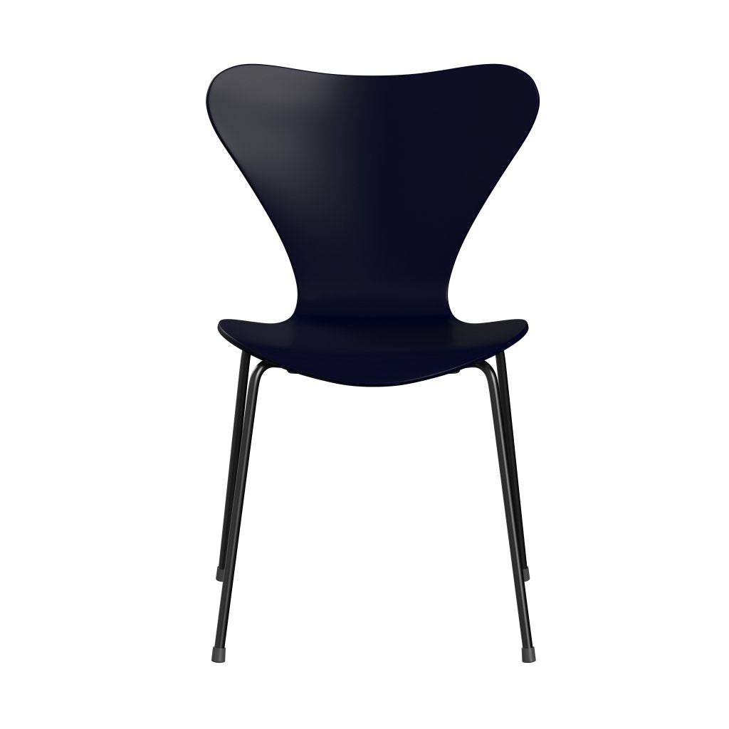 Fritz Hansen 3107 Krzesło Niezapicerowane, czarne/lakierowane Midnight Blue