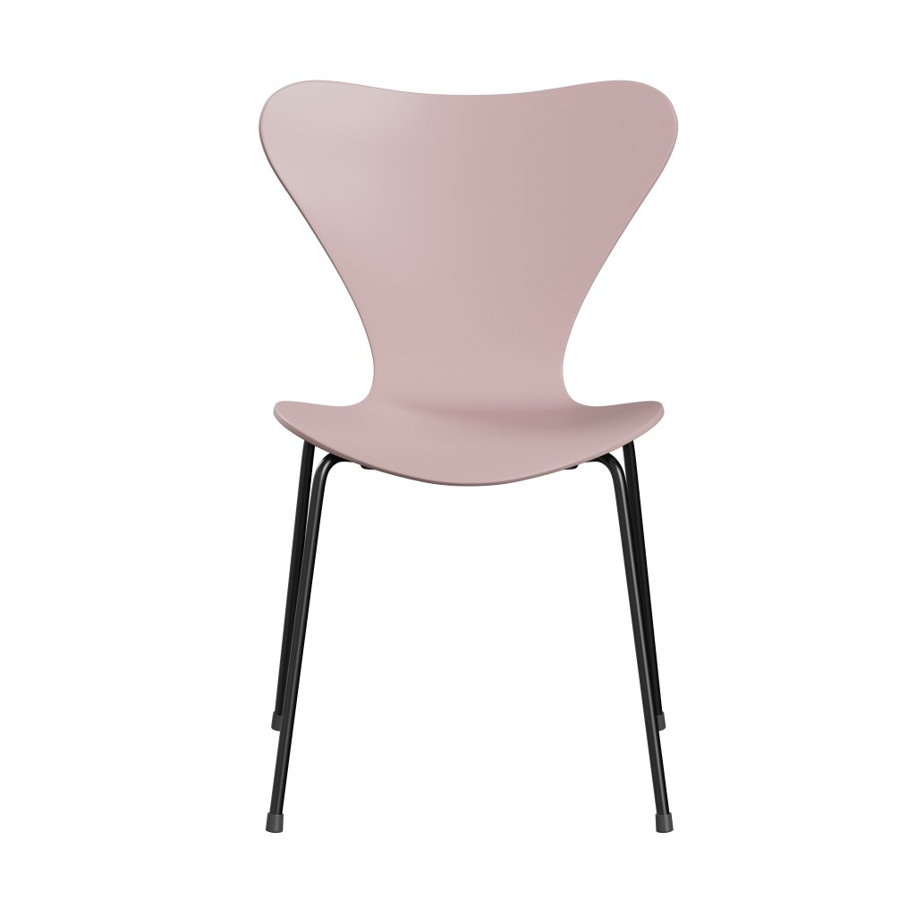 Fritz Hansen 3107 Chair Unupholstered, Black/Lacquered Pale Rose