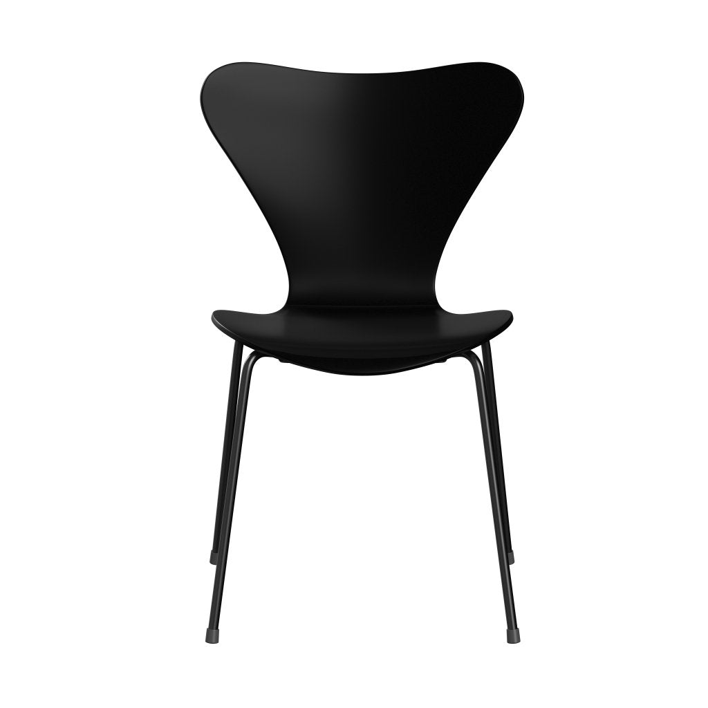 Fritz Hansen 3107 Chair Unupholstered, Black/Lacquered Black