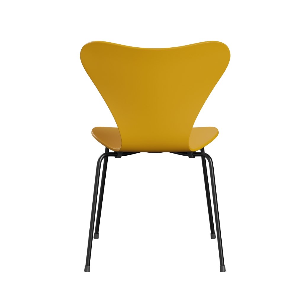 Fritz Hansen 3107 Chair Unupholstered, Black/Lacquered True Yellow