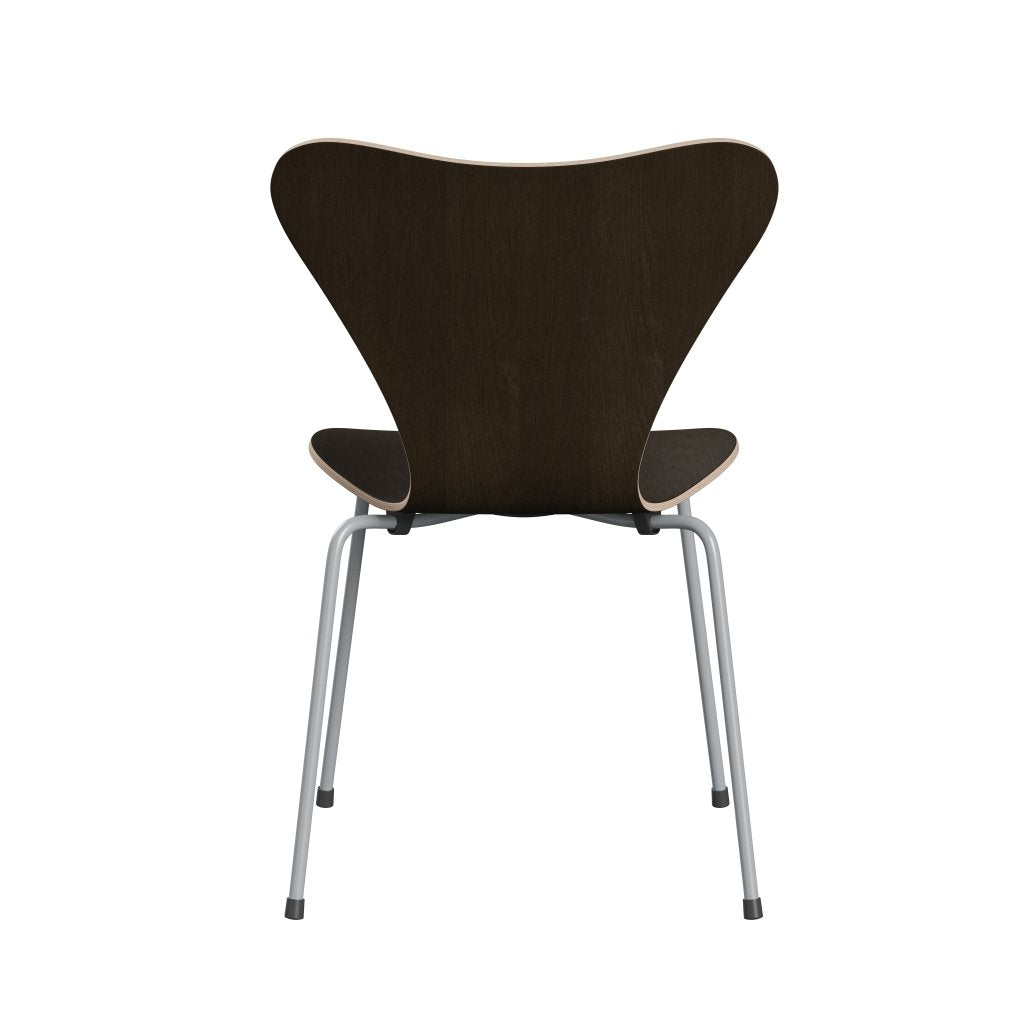 Fritz Hansen 3107 Chair Unupholstered, Silver Grey/Dark Stained Oak Veneer Natural