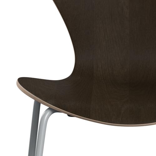 Fritz Hansen 3107 Chair Unupholstered, Silver Grey/Dark Stained Oak Veneer Natural