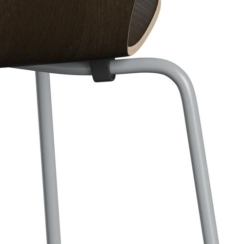 Fritz Hansen 3107 Chair Unupholstered, Silver Grey/Dark Stained Oak Veneer Natural