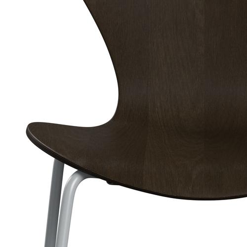 Fritz Hansen 3107 Chair Unupholstered, Silver Grey/Dark Stained Oak