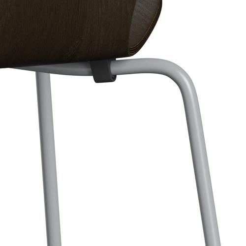 Fritz Hansen 3107 Chair Unupholstered, Silver Grey/Dark Stained Oak