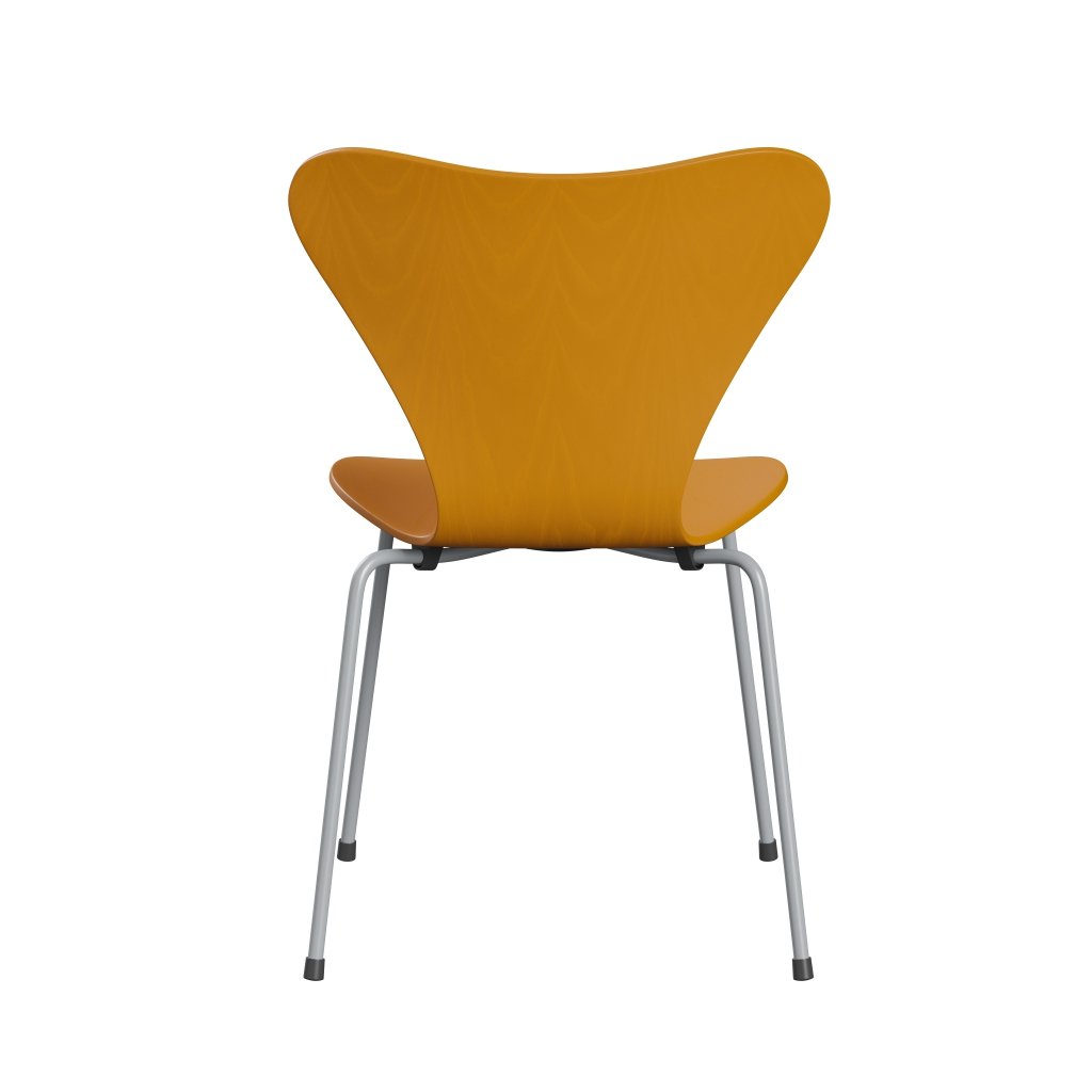 Fritz Hansen 3107 Chair Unupholstered, Silver Grey/Coloured Ash Burnt Yellow