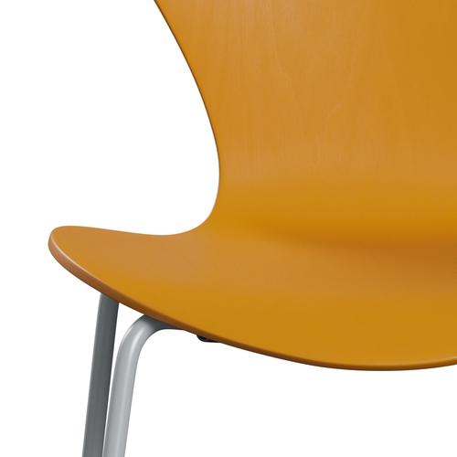 Fritz Hansen 3107 Chair Unupholstered, Silver Grey/Coloured Ash Burnt Yellow