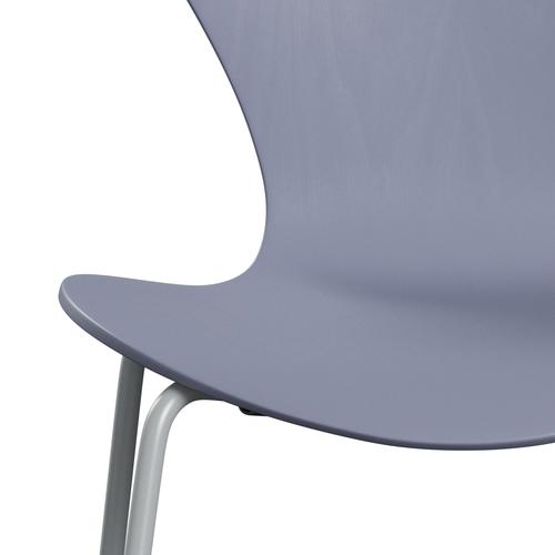 Fritz Hansen 3107 Chair Unupholstered, Silver Grey/Dyed Ash Lavender Blue