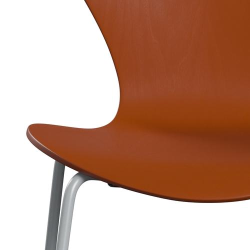 Fritz Hansen 3107 Krzesło niezapicerowane, srebrny szary/barwiony popiół Paradise Orange