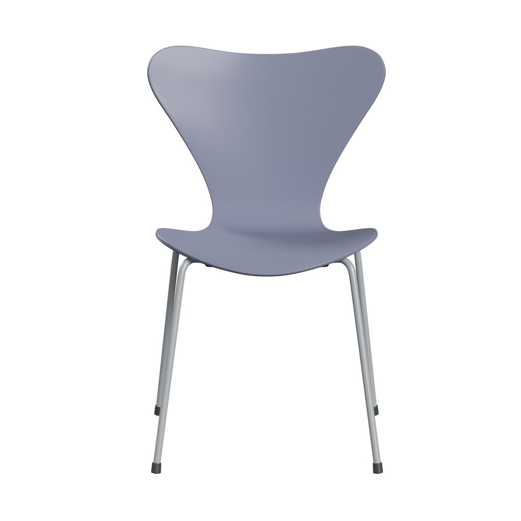 Fritz Hansen 3107 Chair Unupholstered, Silver Grey/Lacquered Lavender Blue