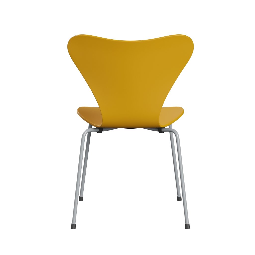 Fritz Hansen 3107 Chair Unupholstered, Silver Grey/Lacquered True Yellow