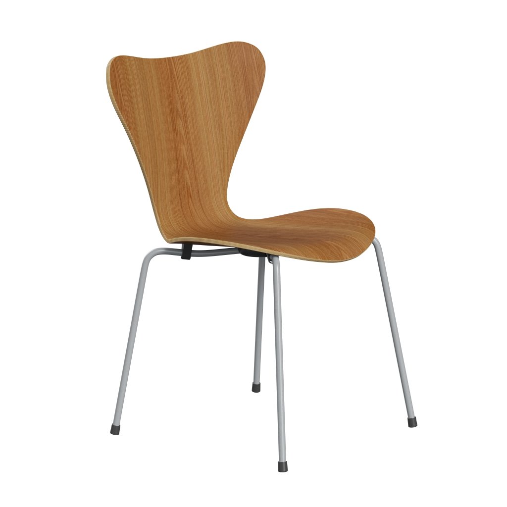 FRITZ HANSEN 3107 Krzesło niezapicerowane, srebrne szare/elm Natural