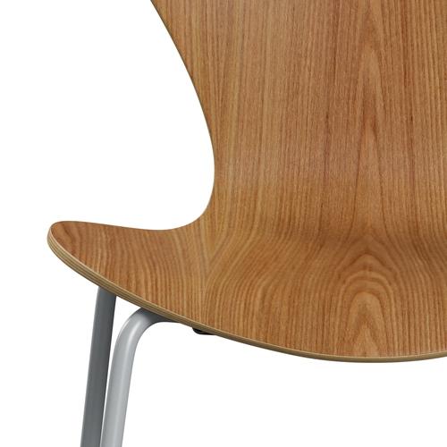 Fritz Hansen 3107 Chair Unupholstered, Silver Grey/Elm Veneer Natural