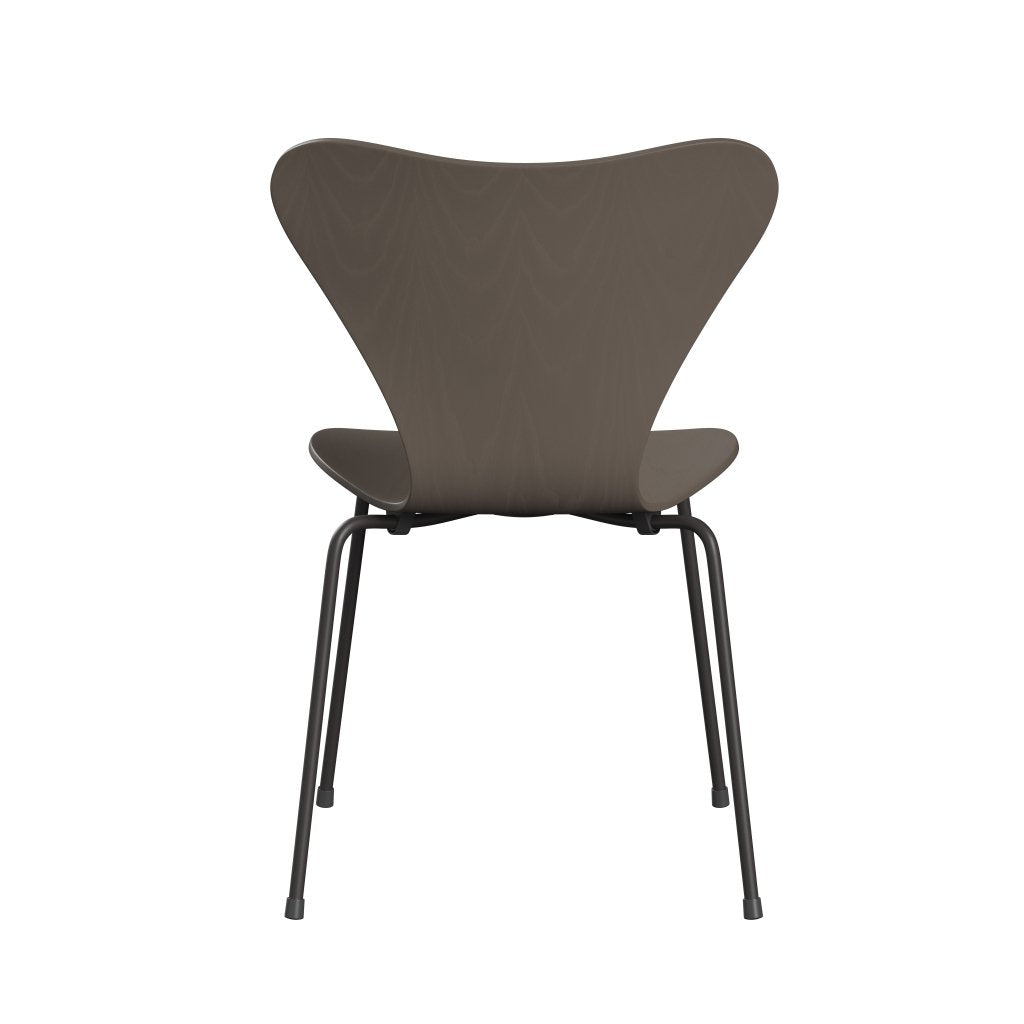 Fritz Hansen 3107 Chair Unupholstered, Warm Graphite/Colored Ash Deep Clay