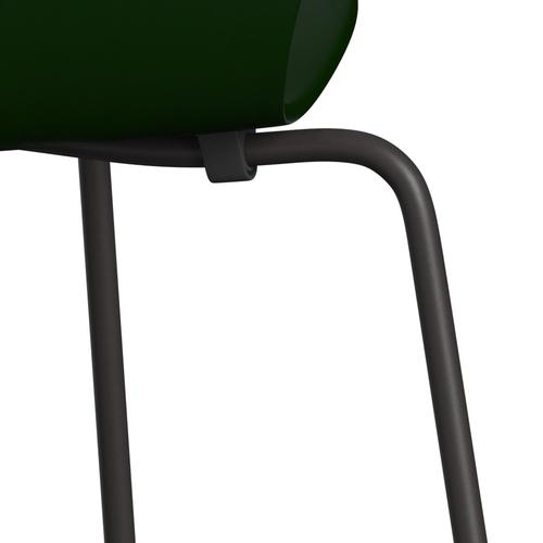 Fritz Hansen 3107 Chair Unupholstered, Warm Graphite/Dyed Ash Evergreen